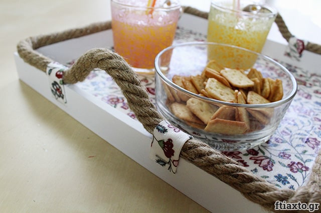 DIY: Δίσκος με σχοινί και ύφασμα