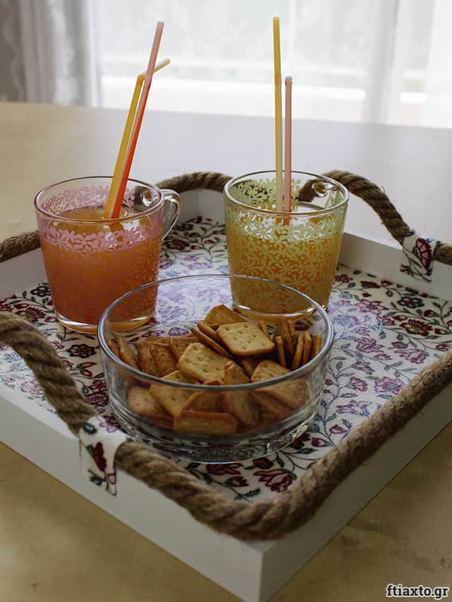 DIY: Δίσκος με σχοινί και ύφασμα